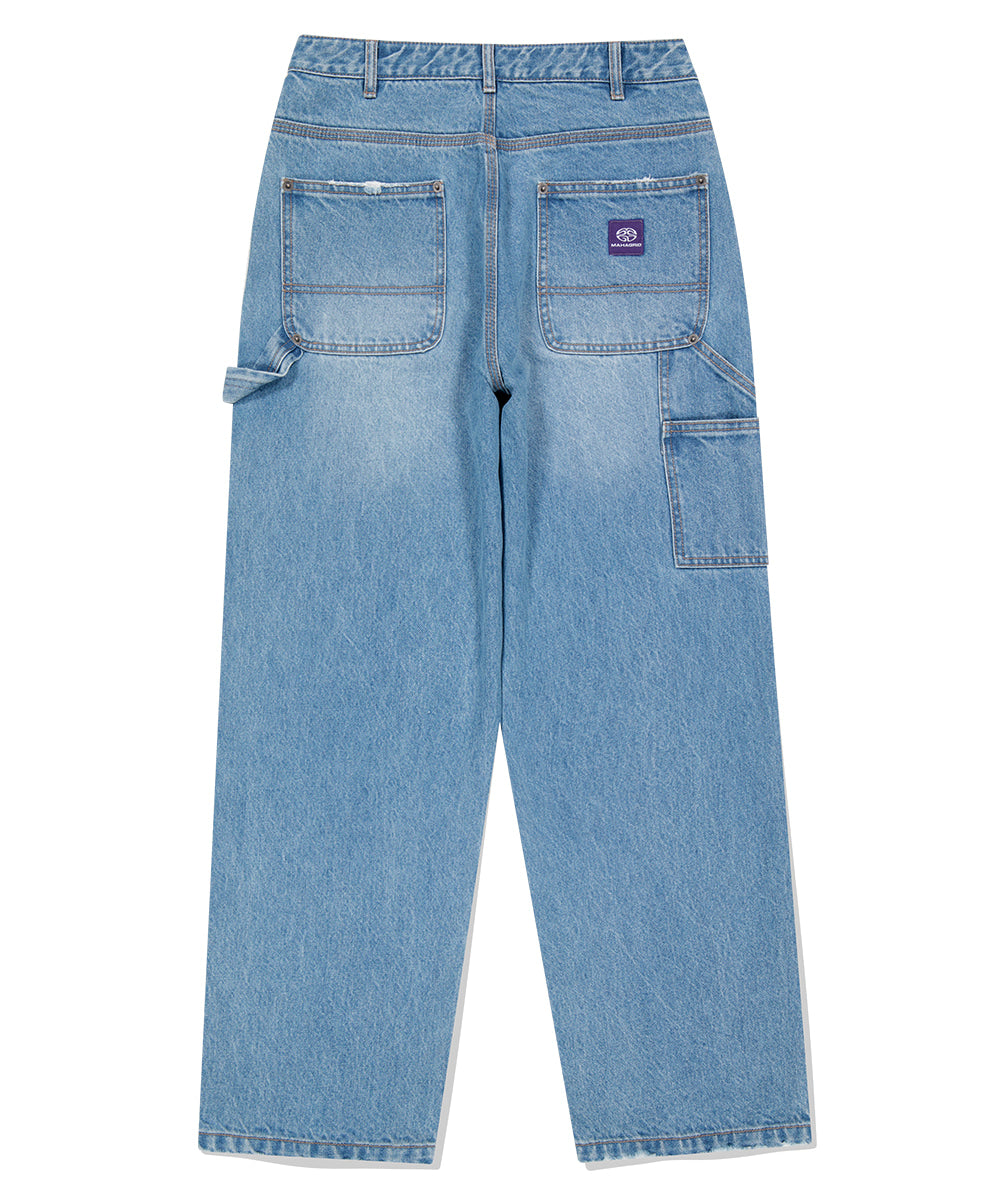 Mahagrid Double Knee Denim Pant [Blue]