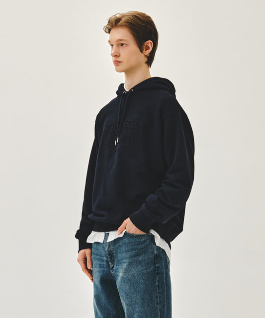 Marithé François Girbaud [REGEN] EMBO CLASSIC LOGO HOODIE navy