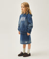 Marithé François Girbaud Kids Classic Logo Midi Sweat Skirt in Oatmeal
