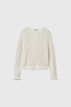 General Idea WOMAN Bouclé Punching Ruffle Cardigan [IVORY]