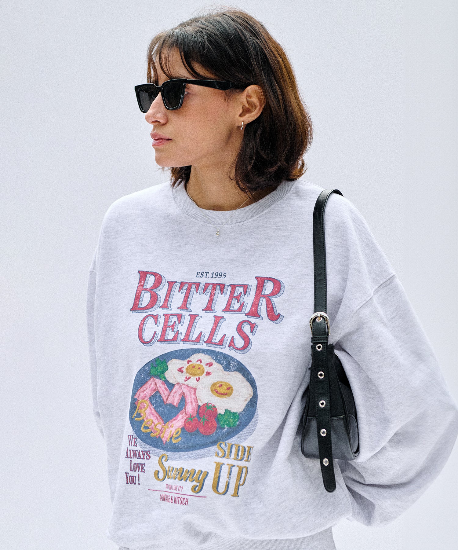 Bitter Cells Sunny Side Up Sweatshirt - Light Grey