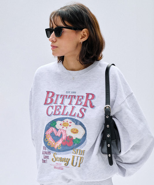 Bitter Cells Sunny Side Up Sweatshirt - Light Grey