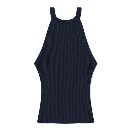 Mahagrid Denim Printed Halter Knit