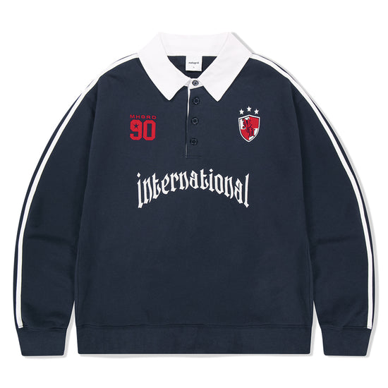 Mahagrid Track Collar Sweatshirt Navy