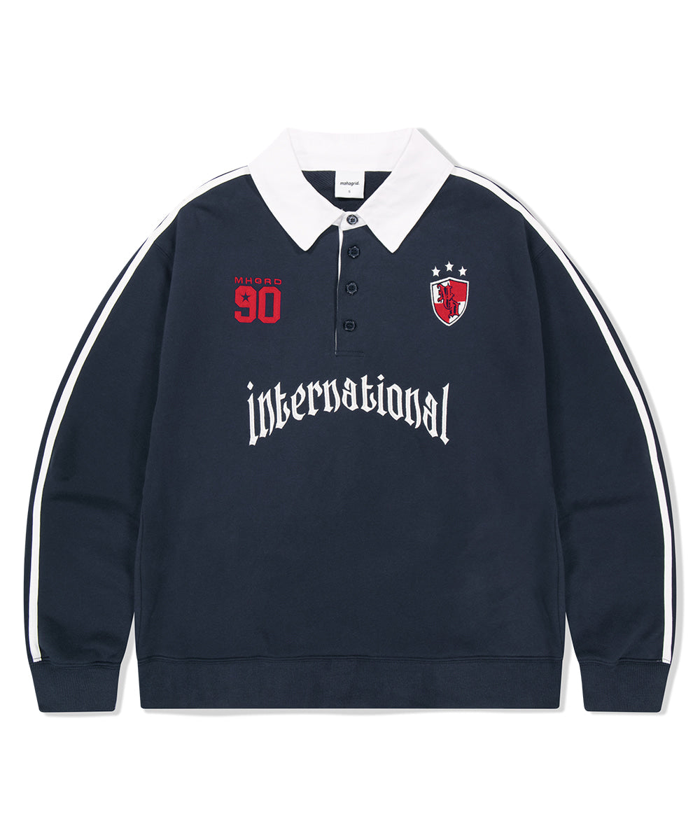 Mahagrid Track Collar Sweatshirt Navy