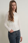 General Idea WOMAN Airy Round Neck Pintuck T-Shirt