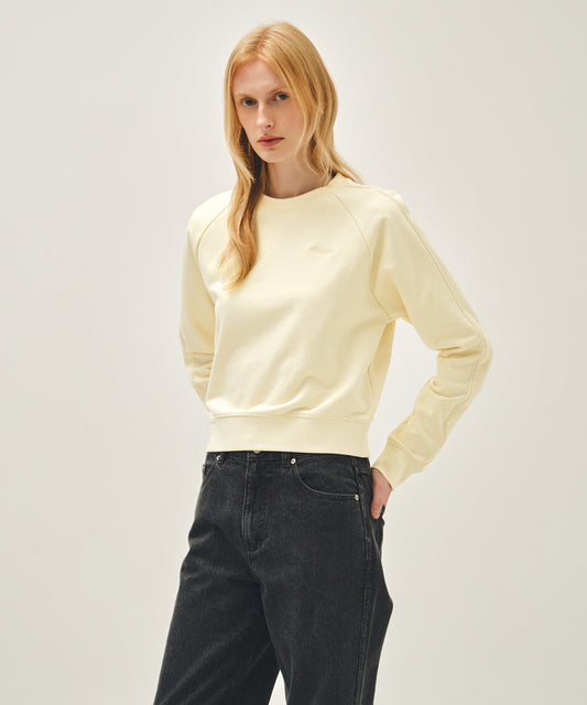 Marithé François Girbaud W LACE DETAIL CROP SWEATSHIRT