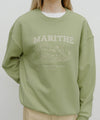 Marithé François Girbaud Winery Applique Logo Oversized Sweatshirt in Olive
