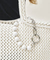 Marithé François Girbaud CIRCLE LOGO BEADS STRAP KEYRING white