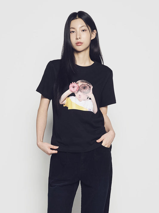 ADLV Women's ADLV Baby Face Donuts 1 Short Sleeve T-Shirt