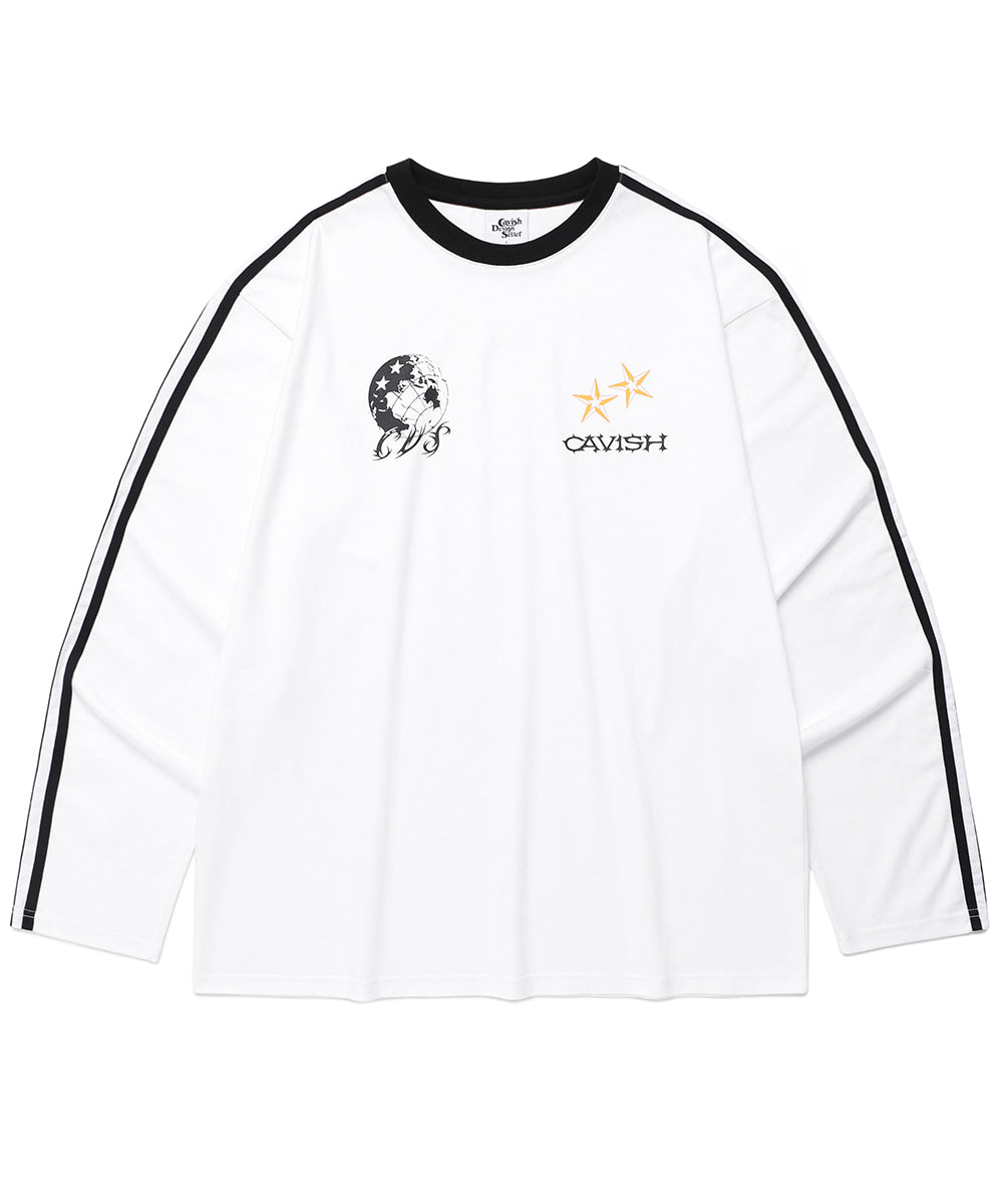 Cavish GLOBE FOOTBALL LS TEE [WHITE]