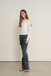 General Idea WOMAN Airy Round Neck Pintuck T-Shirt