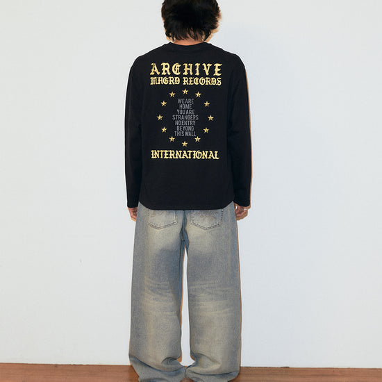 Mahagrid Solar Embroidery Denim Pants [Blue]