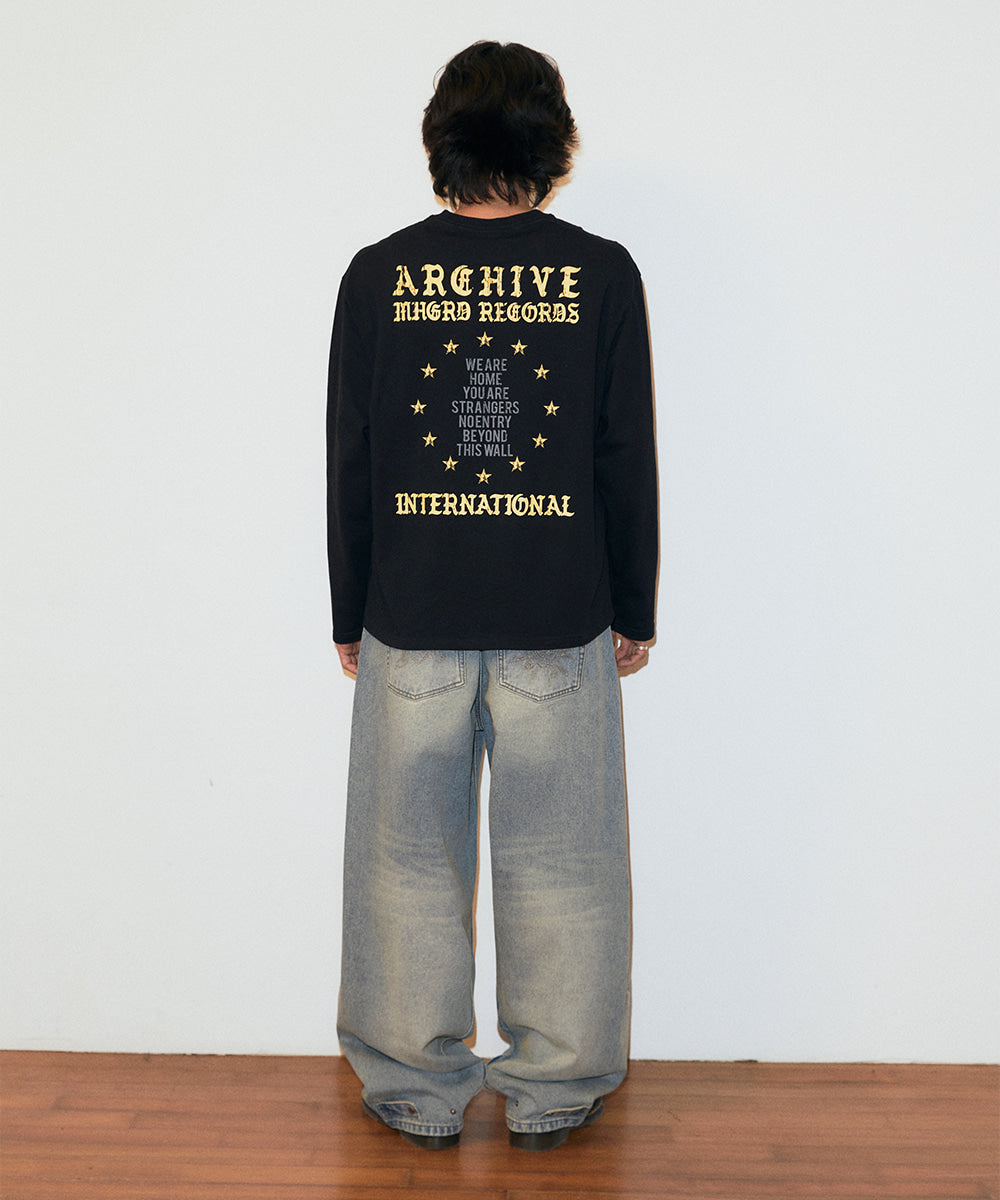Mahagrid Solar Embroidery Denim Pants [Blue]