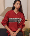 Bitter Cells Clover V Neck Knit - Red
