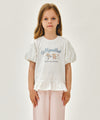Marithé François Girbaud Kids White Balloon Sleeve Peplum Tee