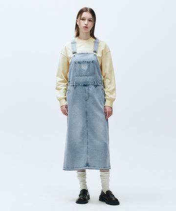 Marithé François Girbaud Women's Classic Logo Denim Overall Skirt in Blue