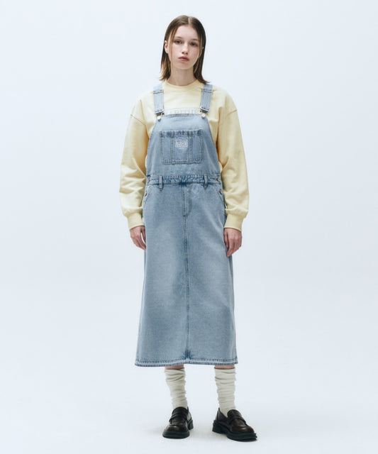 Marithé François Girbaud Women's Classic Logo Denim Overall Skirt in Blue