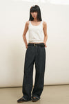General Idea XS Exclusive Women's Semi Wide Denim Pants in Navy
