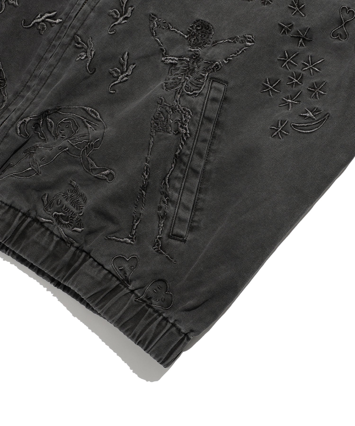 Nice Ghost Club Tattoo Harrington Dyed Jacket [Black]