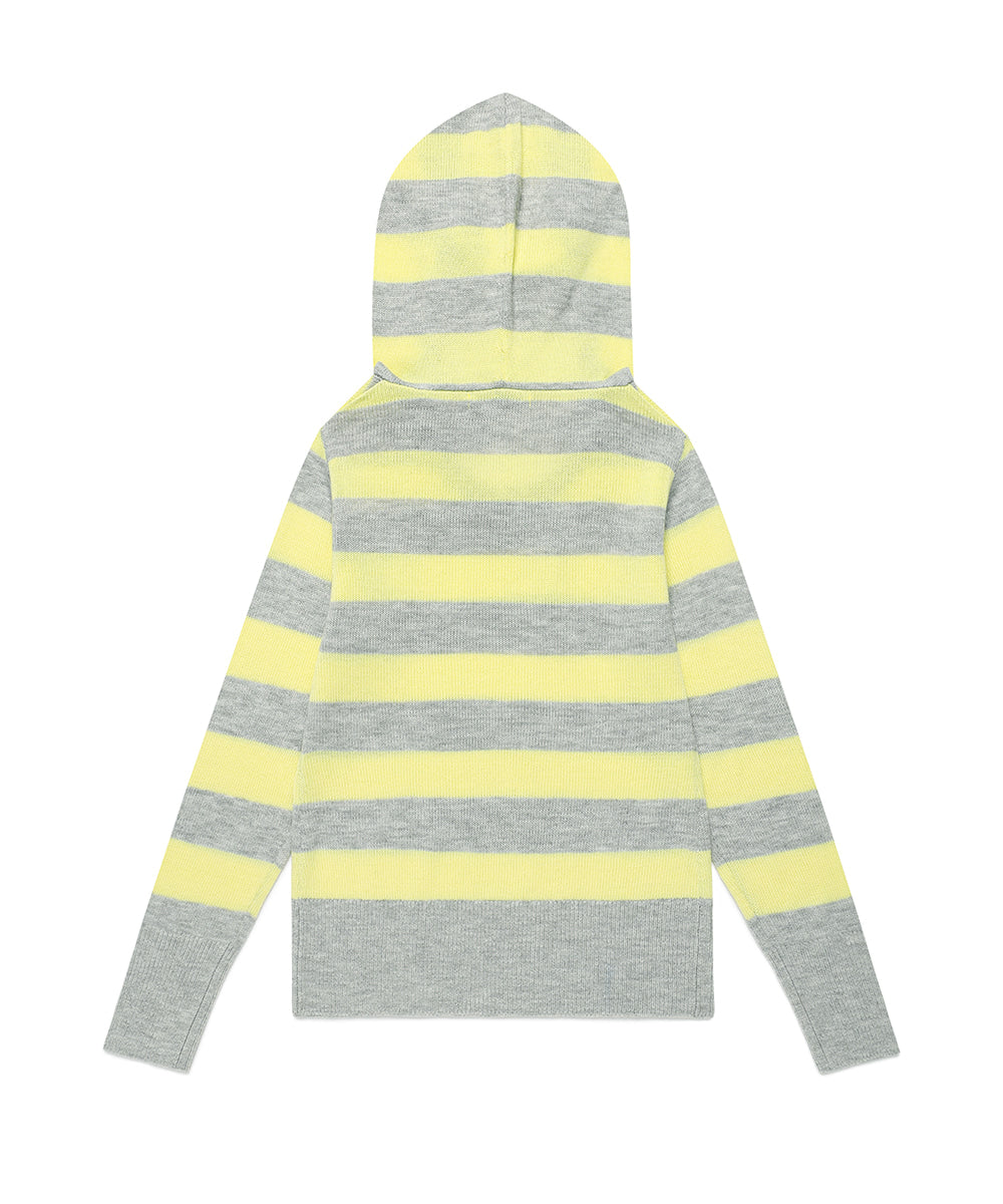 Cavish W U Neck Striped Star Knit Hoodie