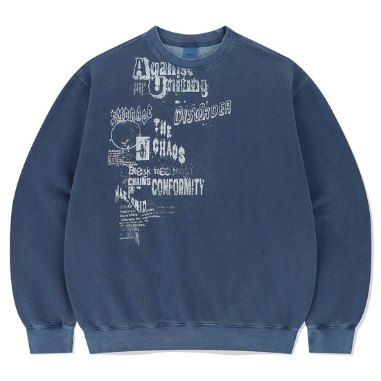 Mahagrid DISORDER PIGMENT SWEATSHIRT [BLUE]