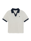 MLB Women's Basic Open Collar Slim Fit Polo T-Shirts