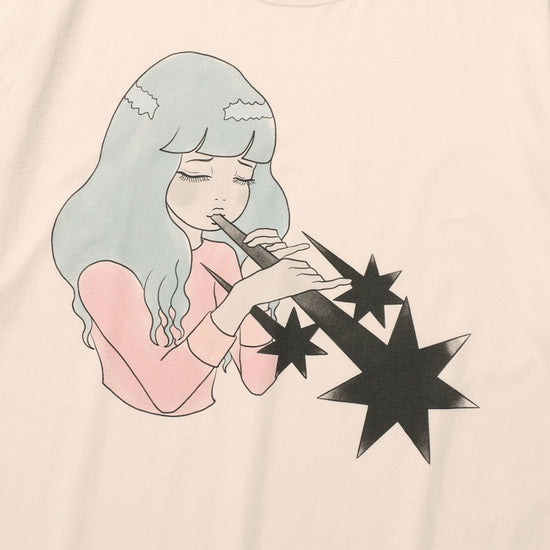 Nice Ghost Club Girl Blowing Symbol Big Tee [Beige]