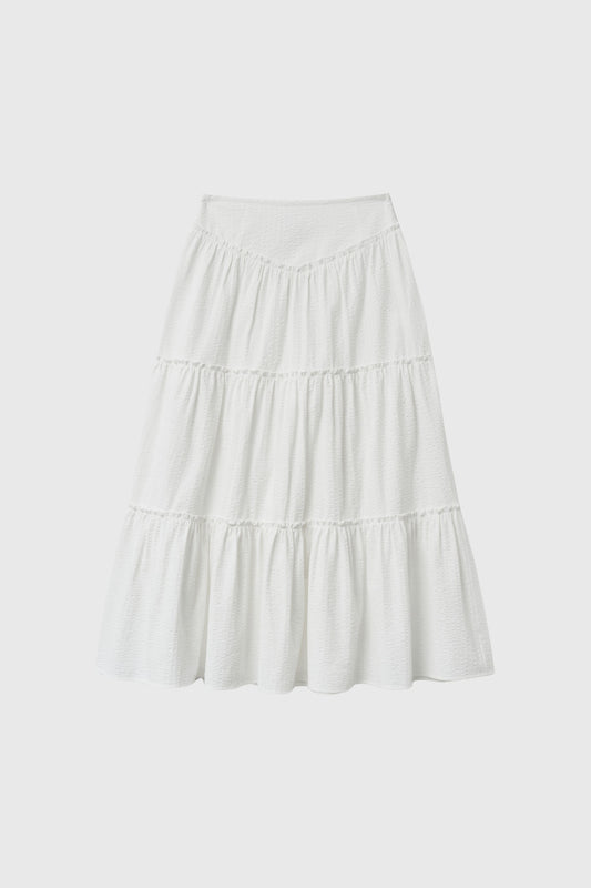 General Idea WOMAN Shirring Tiered Long Skirt
