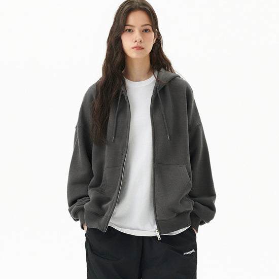Mahagrid Pray Applique Zip Up Hoodie