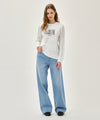 Marithé François Girbaud CRACK CLASSIC LOGO LONG SLEEVE TEE stripe