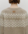 Marithé François Girbaud Fairisle Crew Neck Knit Pullover Beige