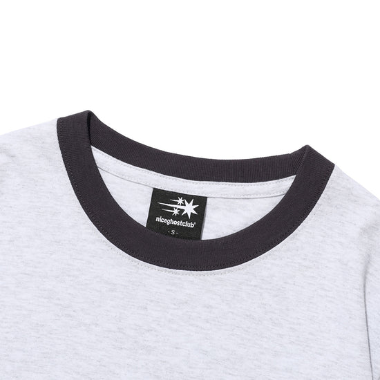 Nice Ghost Club 3star applique 3/4 sleeve tee[light grey]