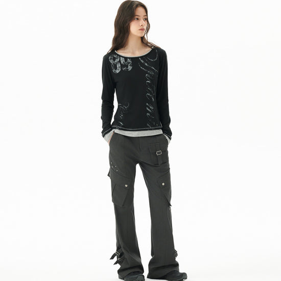 Mahagrid Utility Cargo Flare Pant [Charcoal]