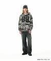 Mahagrid Camo Applique Zip Up Hoodie