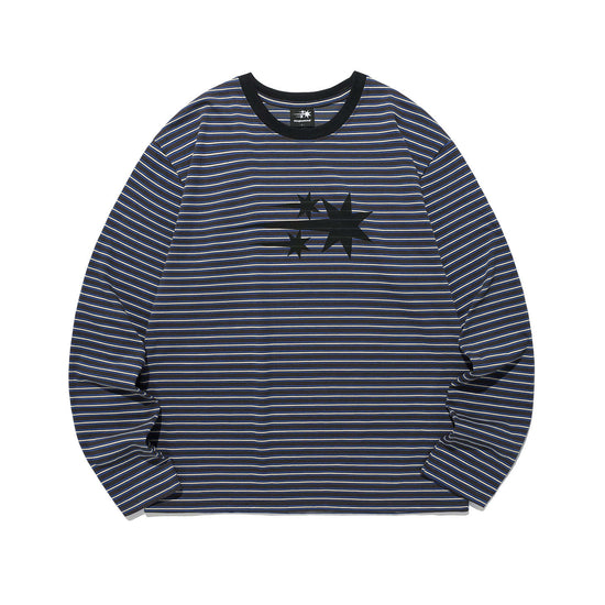 Nice Ghost Club Stripe 3-Star Long Sleeve Tee [Charcoal]