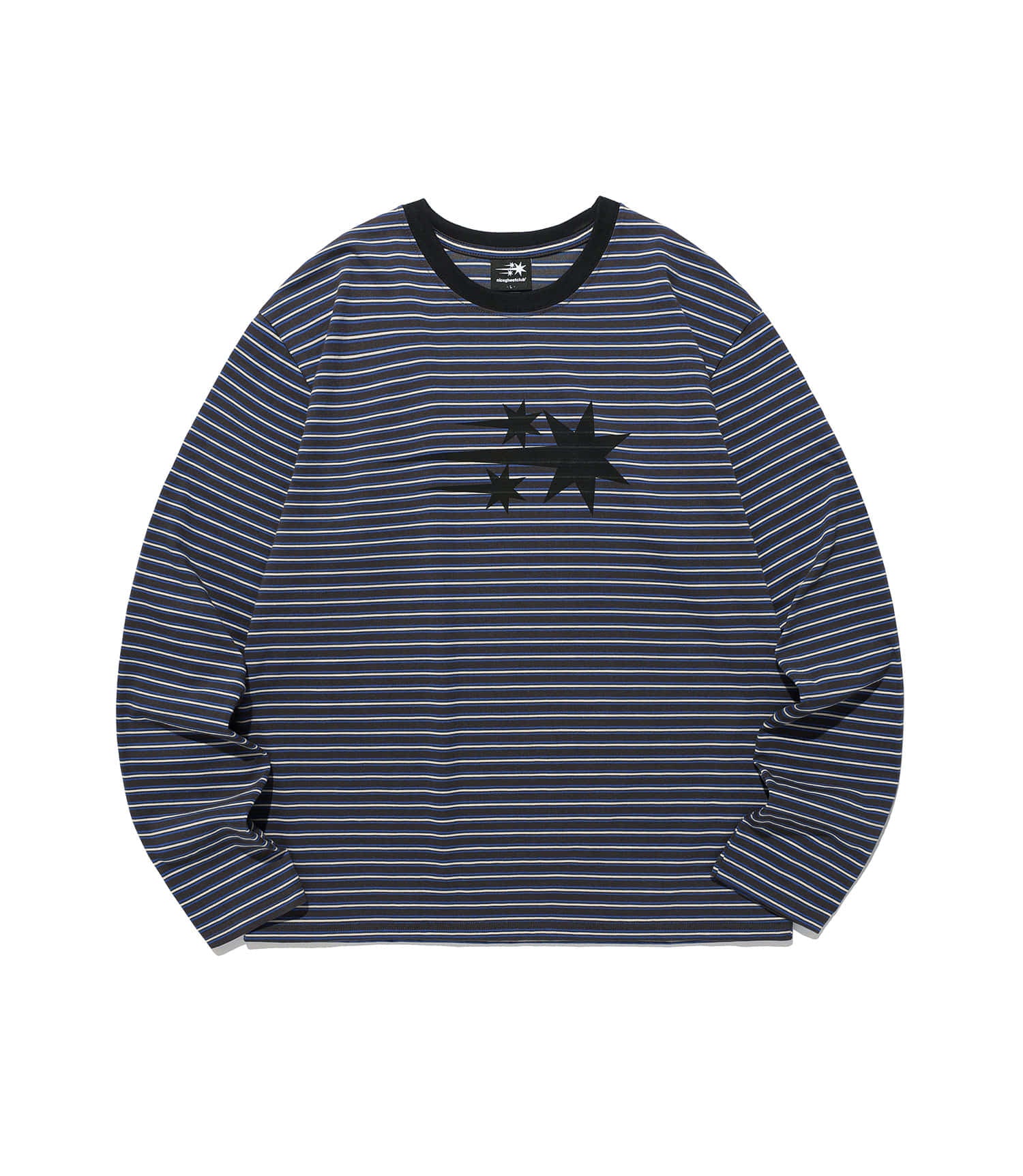 Nice Ghost Club Stripe 3-Star Long Sleeve Tee [Charcoal]