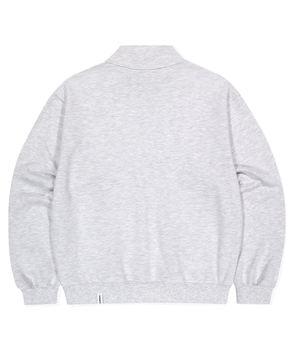 Mahagrid Script Logo Half Zip Up [Light Grey]