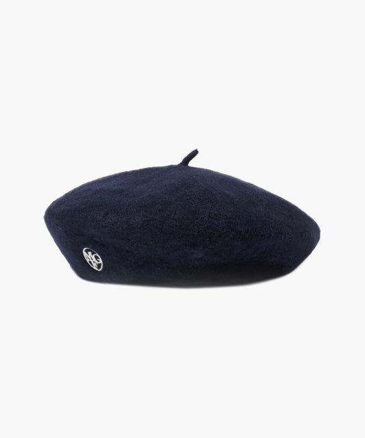 Marithé François Girbaud Circle Logo Embroidery Wool Beret