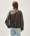 Marithé François Girbaud FAUX LEATHER HIGH NECK JACKET
