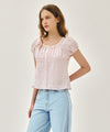 Marithé François Girbaud W PUFF SLEEVE LACE SHIRT