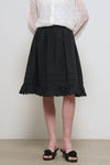 General Idea Woman Lace Flare Midi Skirt [BLACK]