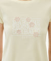Marithé François Girbaud [6/19 예약발송] W FLOWER CLASSIC LOGO CAP SLEEVE SLIM CROP TEE light heather gray