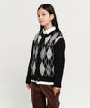 Marithé François Girbaud Kids Argyle Knit Cardigan