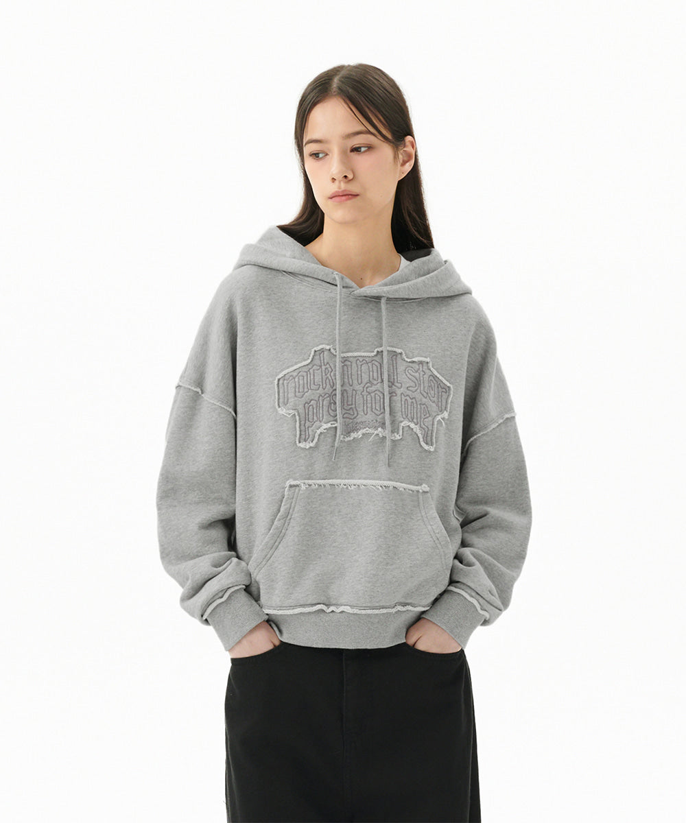 Mahagrid Raw Cut Pray Crop Hoodie