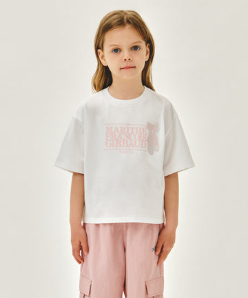 Marithé François Girbaud Kids Classic Ballet Logo Semi Crop Tee White
