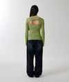 Mahagrid Cut Off Long Sleeve Knit