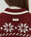 Marithé François Girbaud Kids Nordic Bear Knit Collar Cardigan Navy