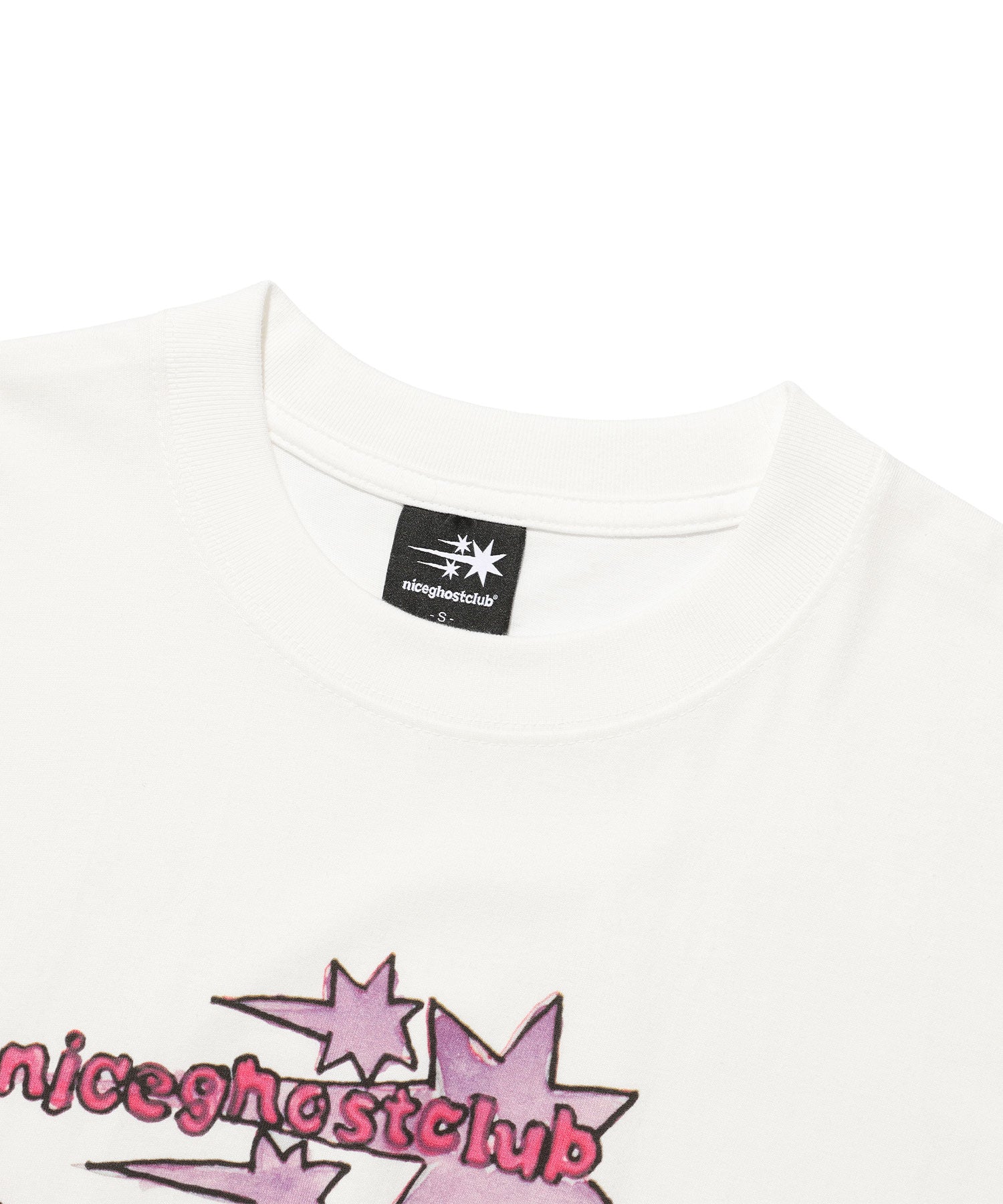 Nice Ghost Club Soul Pussy Cat Ghost Soul Girl Rabbit & Bear Big Big Tee White