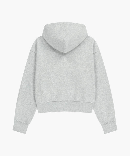 Marithé François Girbaud W DRAWING CLASSIC LOGO CROP HOODIE light heather gray